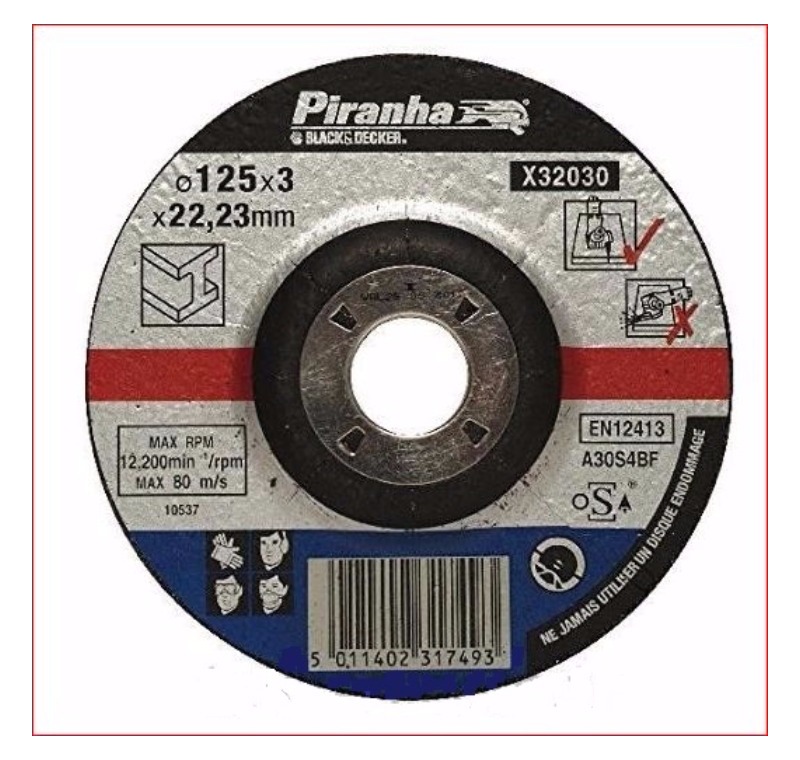 EL ALETLERİ - KESME TAŞLARI / DİSKLERİ - Piranha Bombeli Metal Kesme Diski 125*22MM -X32030 -X32030